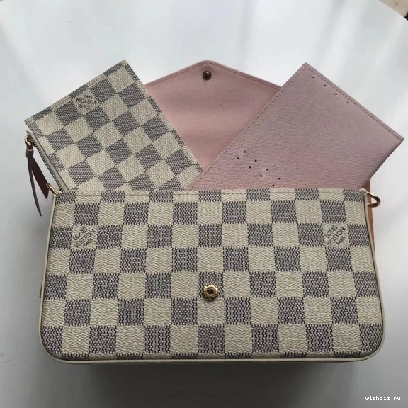 WIS Pochette Felicie Vuitton N63106 Bag Louis Damier 0819